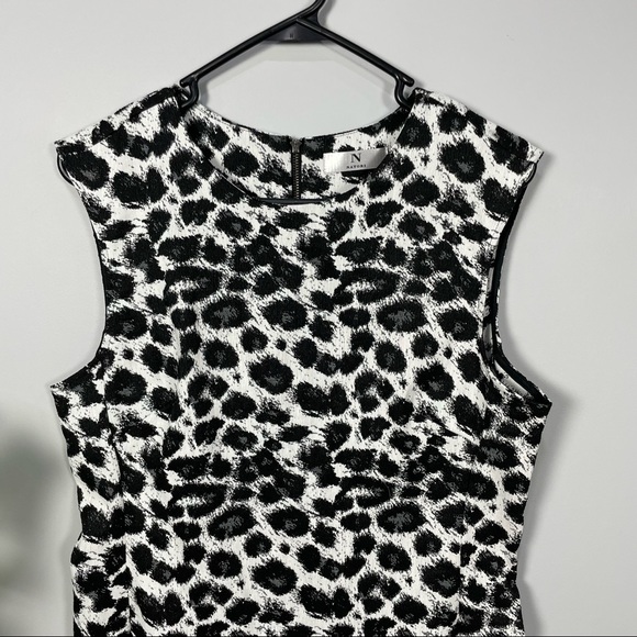 NATORI snow leopard print midi dress Sz 12 - Picture 3 of 15